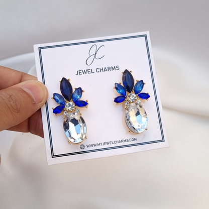 Blue pineapple earrings