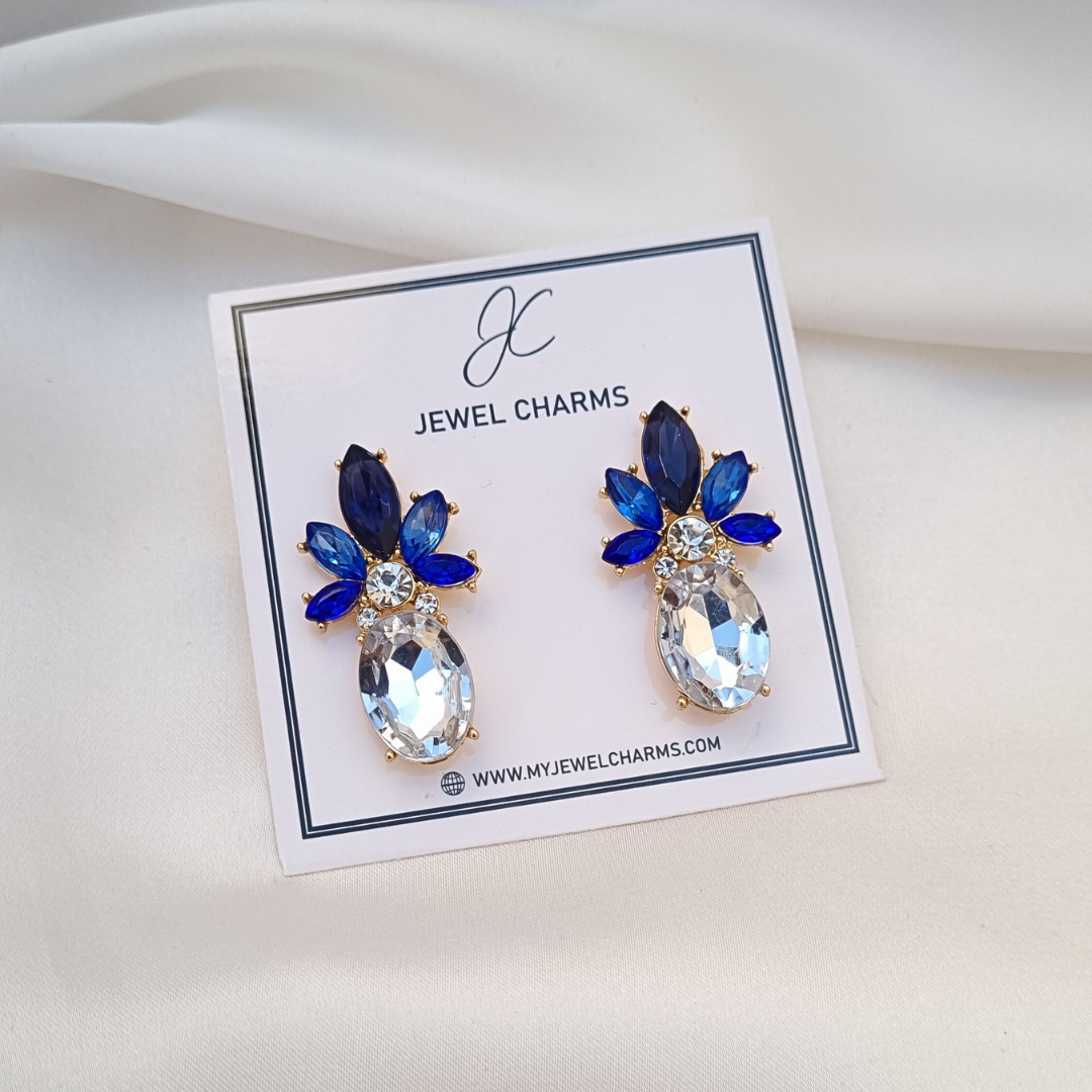 Blue pineapple earrings