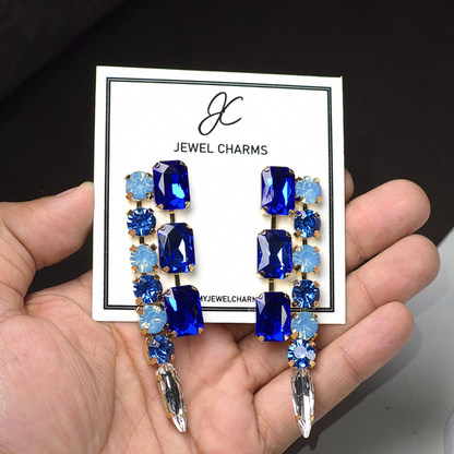 Blue/Light Blue Abstract Half Dangles