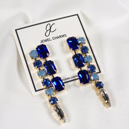 Blue/Light Blue Abstract Half Dangles