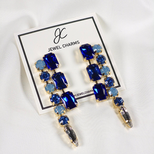 Blue/Light Blue Abstract Half Dangles