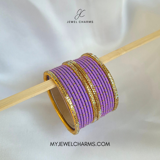 Lilac Rainbow Tetra Karra Bangles Set
