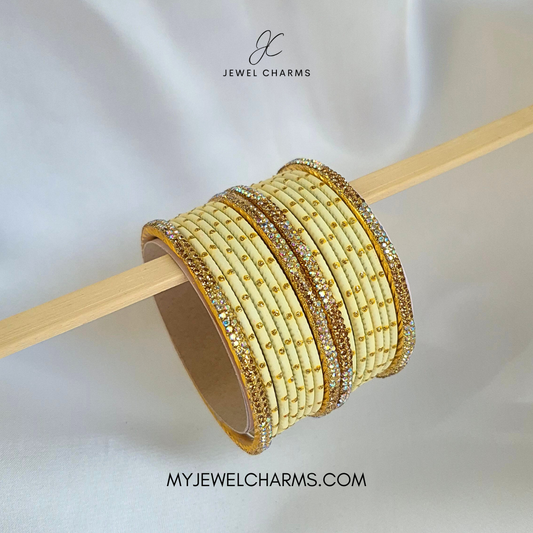 Lemon Rainbow Tetra Karra Bangles Set