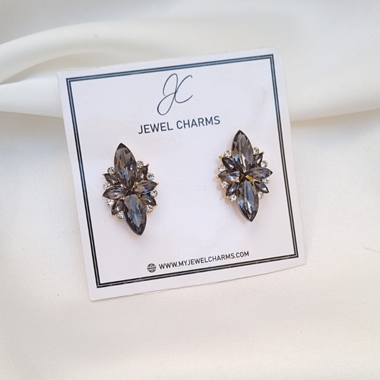 Black Gray Crystal studs