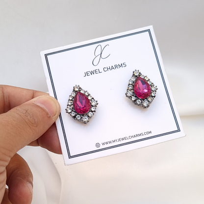 Majestic Ruby pink studs