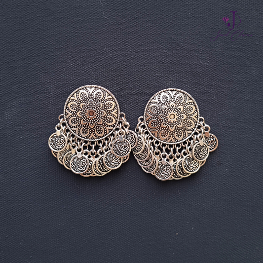 Antique Silver Coin Studs