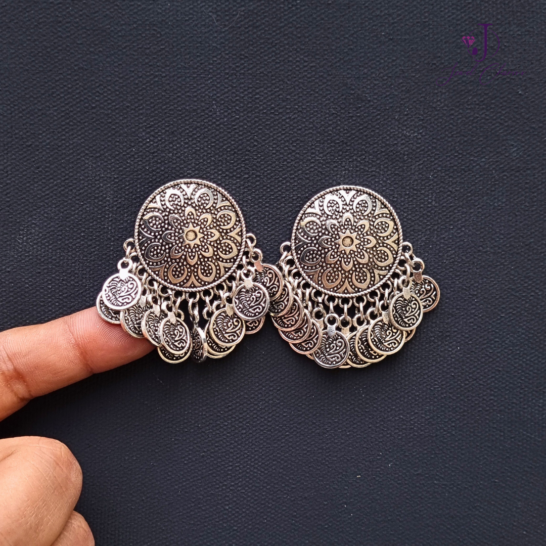 Antique Silver Coin Studs