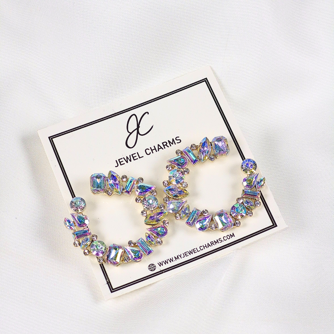 Crystal Half Moon Earrings