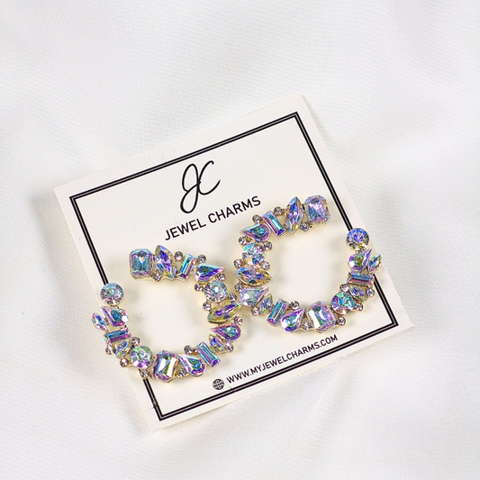 Crystal Half Moon Earrings