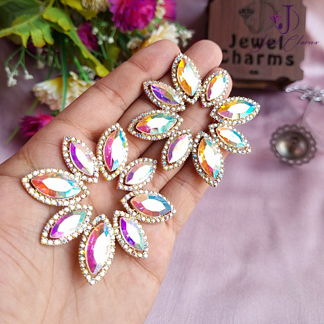 8 Petals Crystal Rainbow Earrings