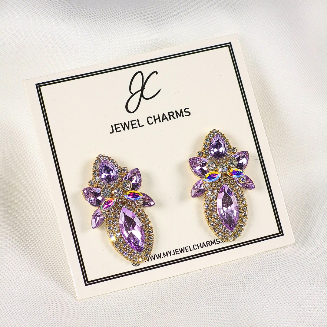 Light Lilac Reflector Crystal Earrings