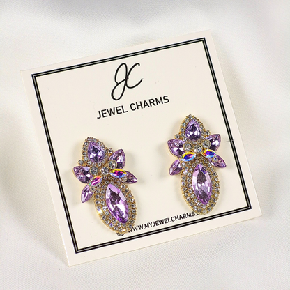 Light Lilac Reflector Crystal Earrings