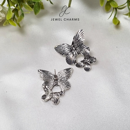 Double Butterfly Silver Antique