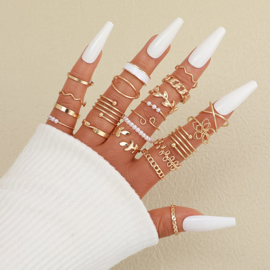 Jcec 331 21 pieces flower ring pack