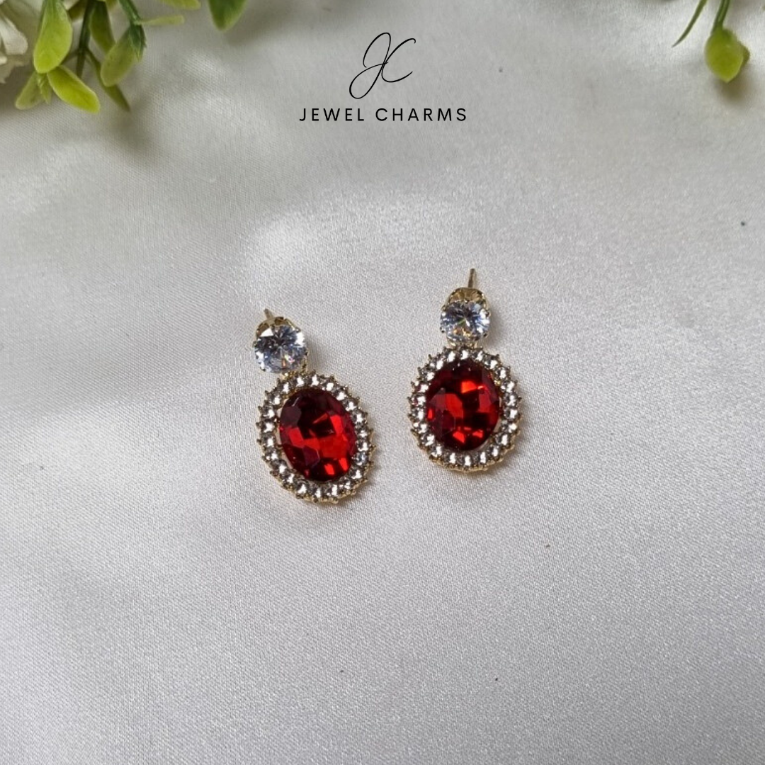 Red droplets earrings