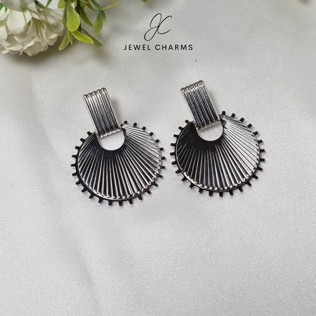 Silver statement earrings