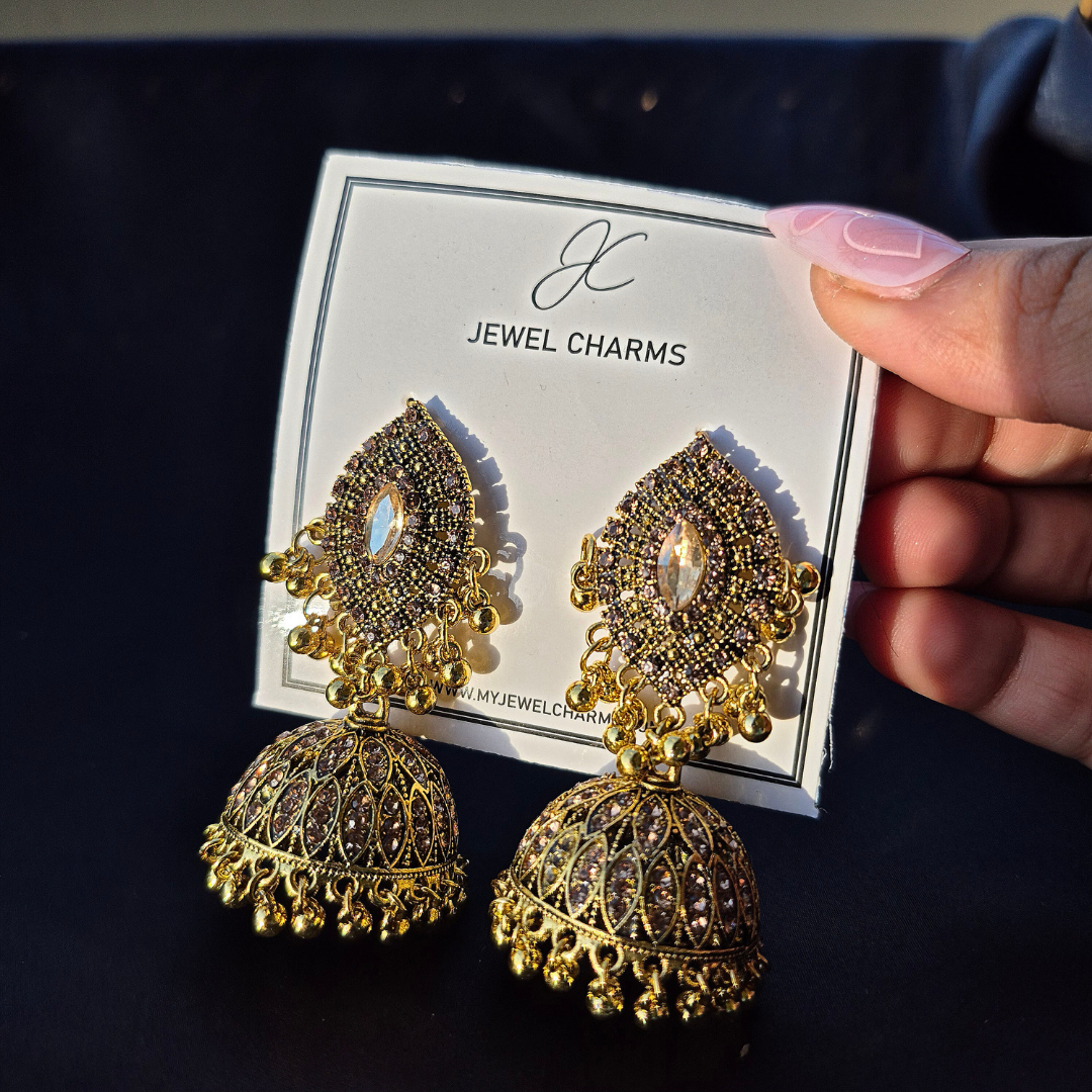 Golden champagne jhumka