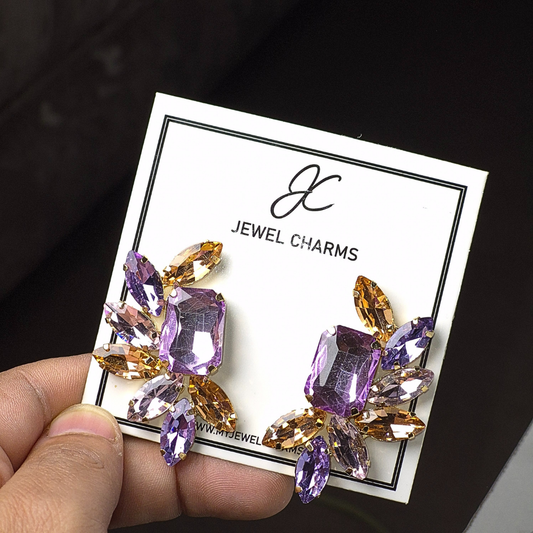 Wine/Champagne and Lilac/Purple Earrings