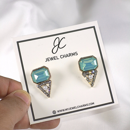 Sea Green Traingle Studs
