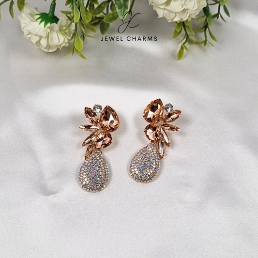 Champagne Birdies With StoneGem Dangle