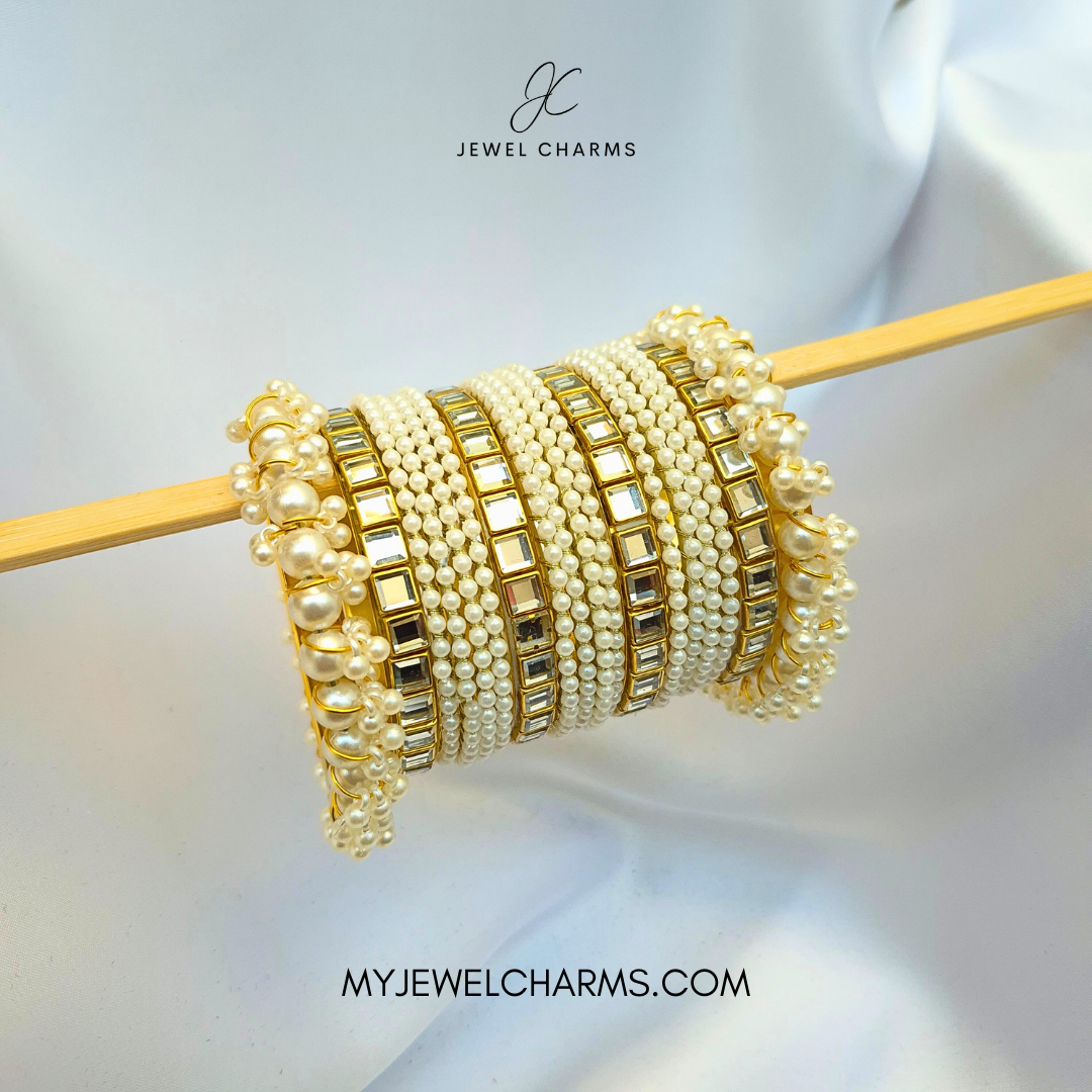 Tetra Golden Karra Pearl Bangles