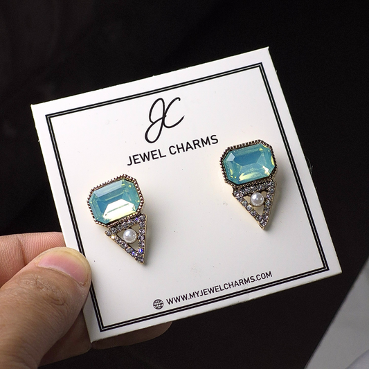Sea Green Traingle Studs