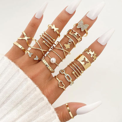 18 piece chic rings set