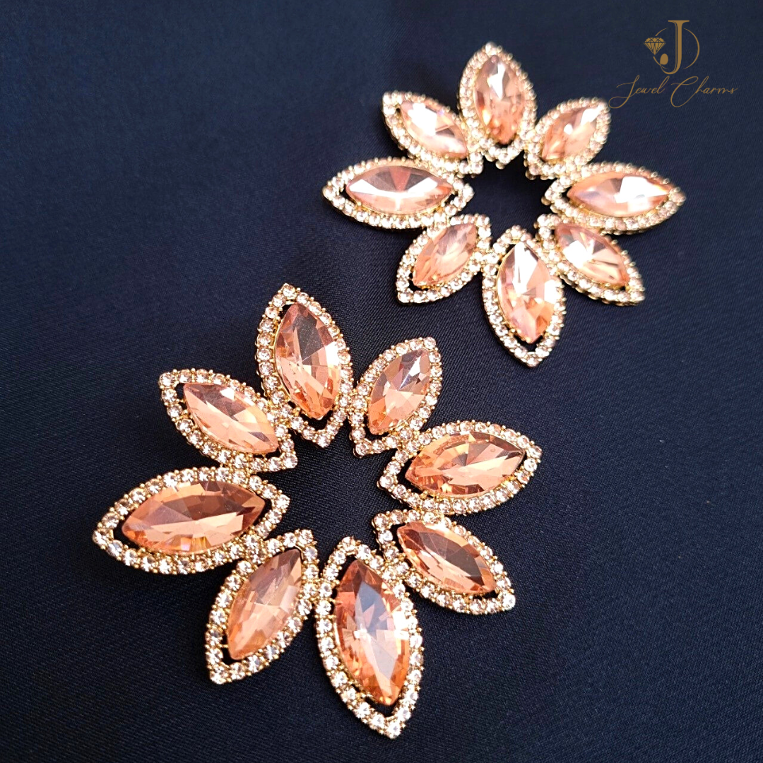 8 Petals Champagne Earrings