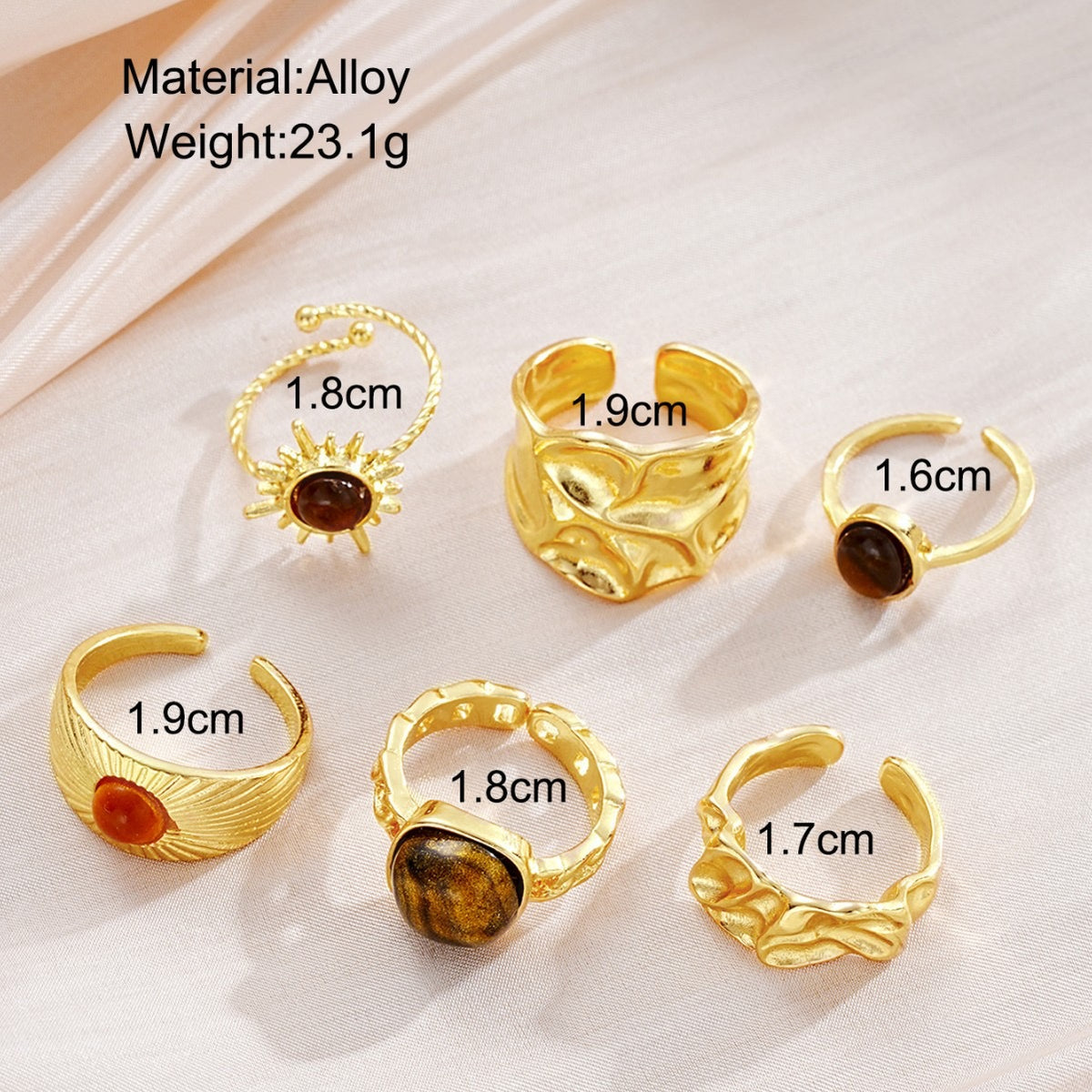 Jcec 333 6 pieces ring pack