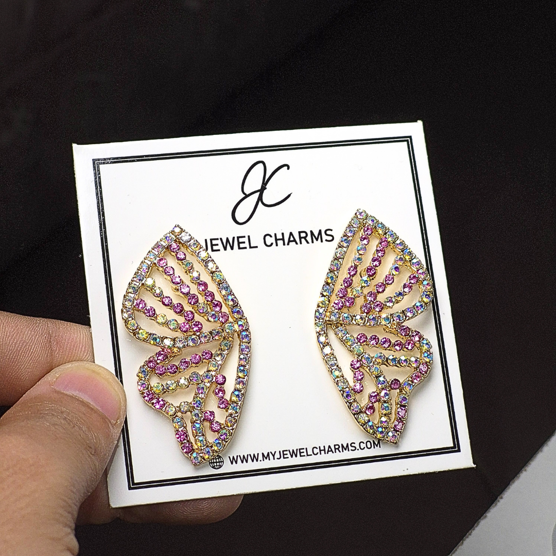 Jc 264 Multi Rhinestone Butterfly Wings