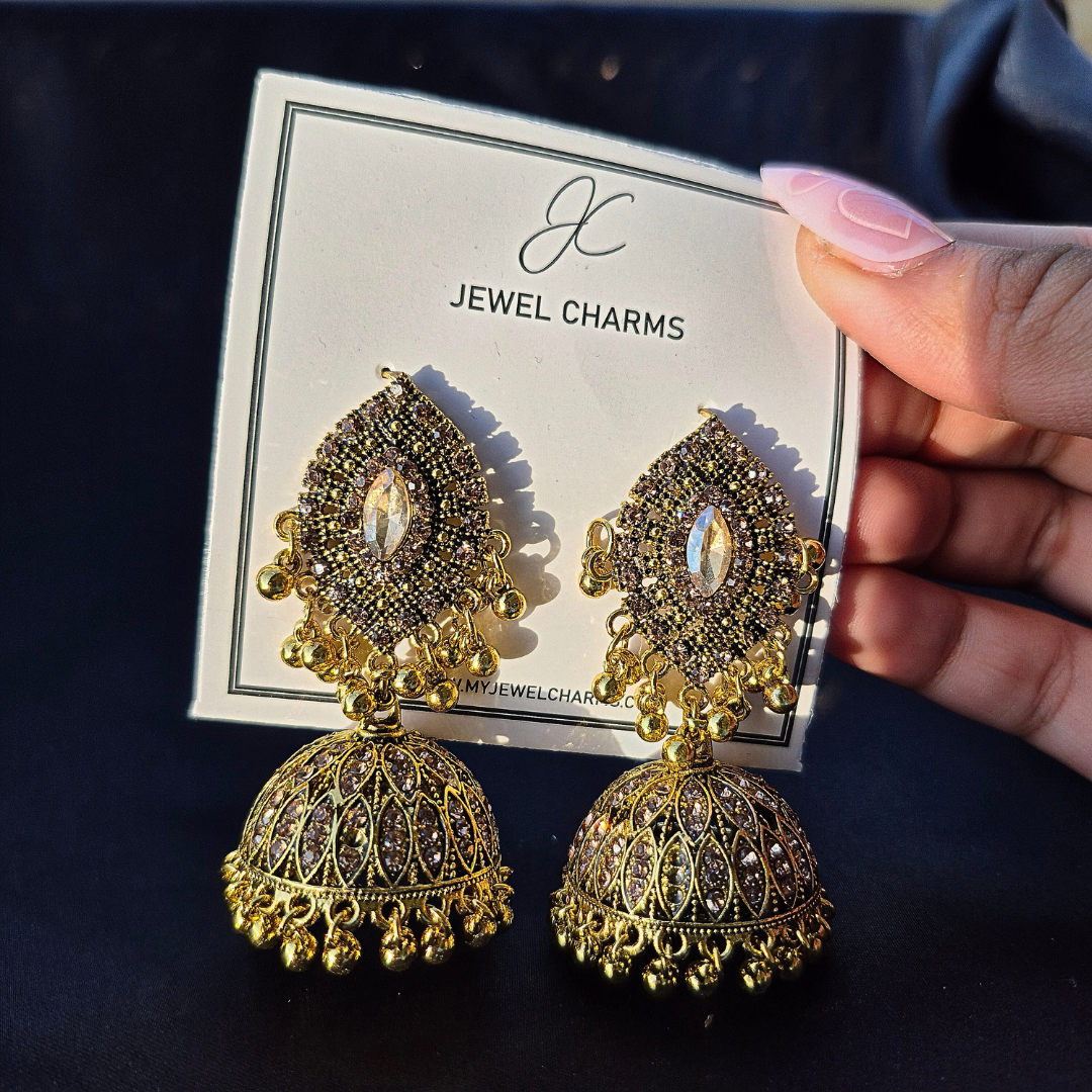 Golden champagne jhumka