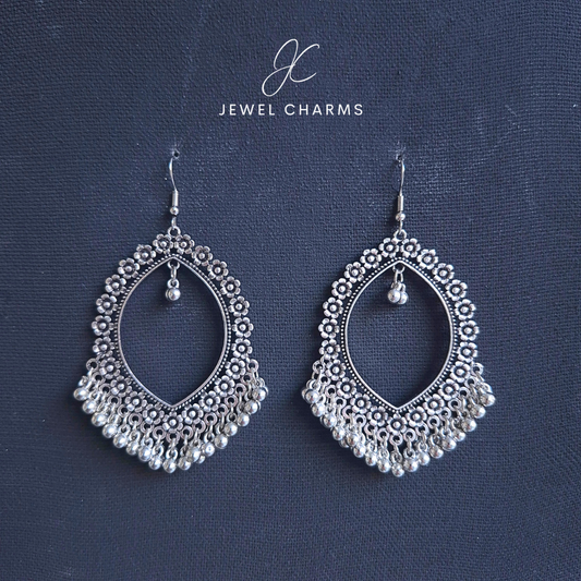 Jc 218 silver Gajra Antique Hanging Rhombus Baali