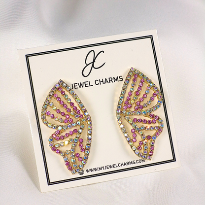 Jc 264 Multi Rhinestone Butterfly Wings