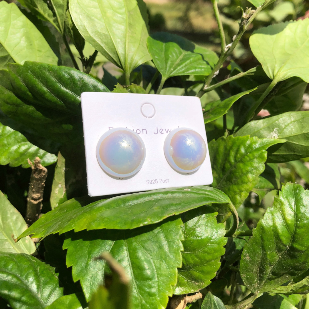 Exaggerated Pearl Studs Large