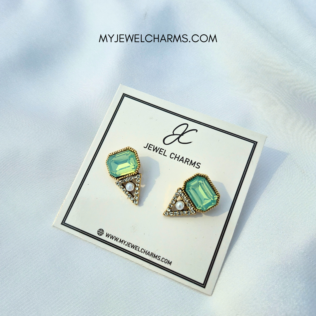 Jcec 293 Sea Green Traingle Studs