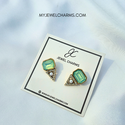 Jcec 293 Sea Green Traingle Studs