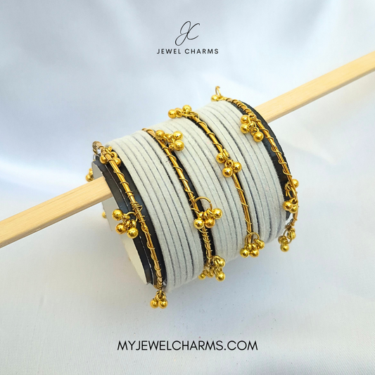 White Golden Viral Kashmiri Bangles