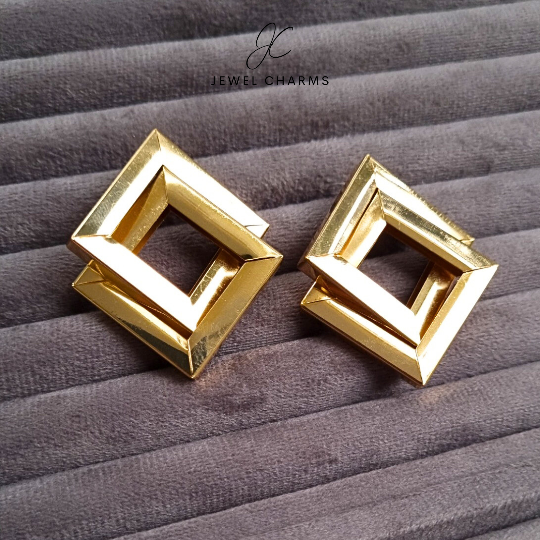 Golden statement earrings