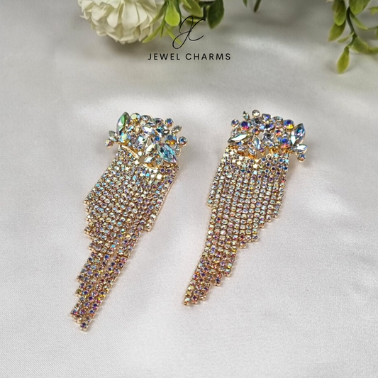 Multi champagne Crystal Dangles JCEC 202