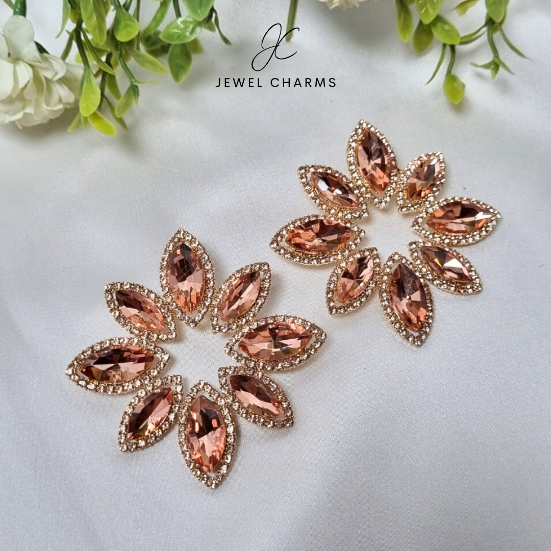 8 Petals Champagne Earrings