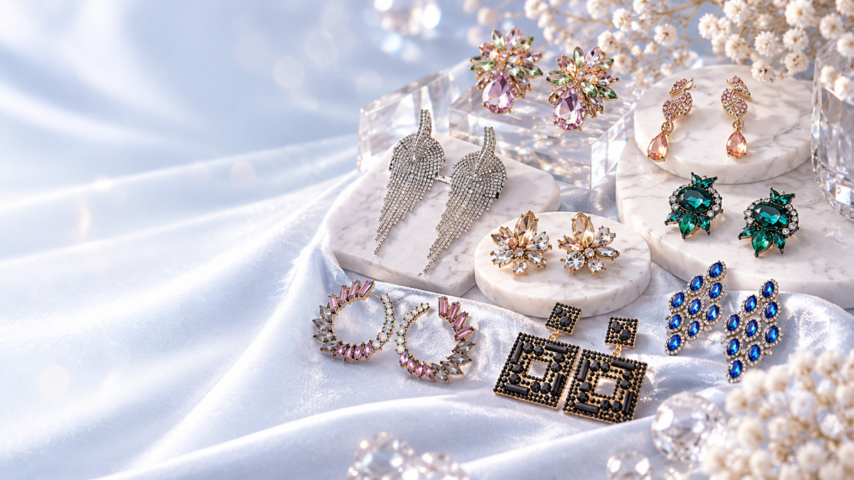 Rhinestone and Crystal Earrings