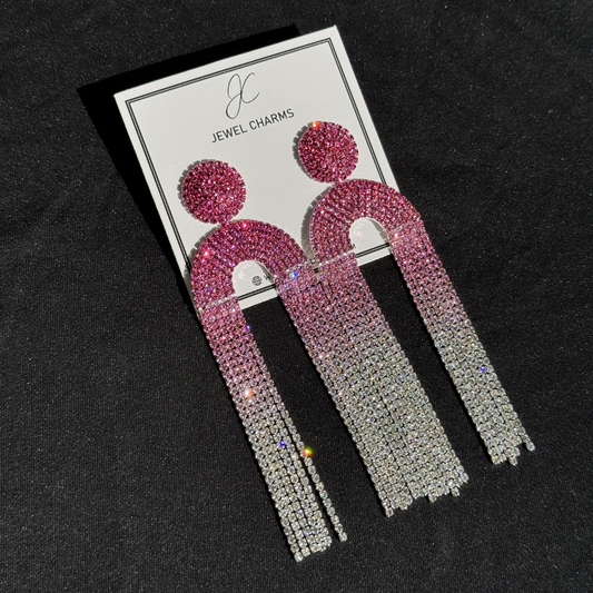 Pink silver Inverted arch dangles