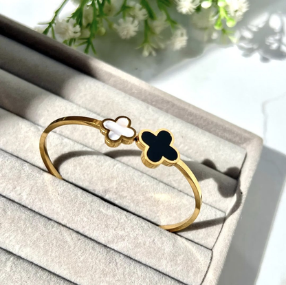 Yin Yang Black White Bracelet Stainless Steel