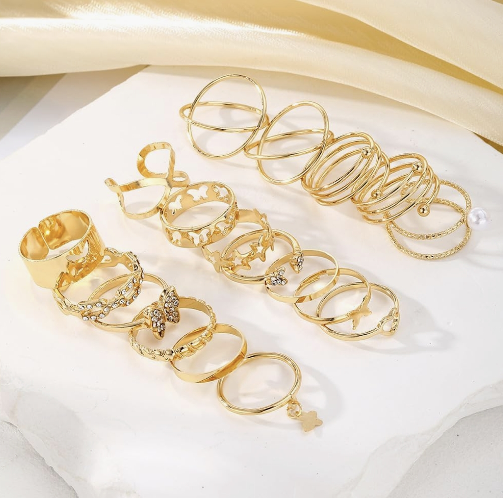 18 piece chic rings set