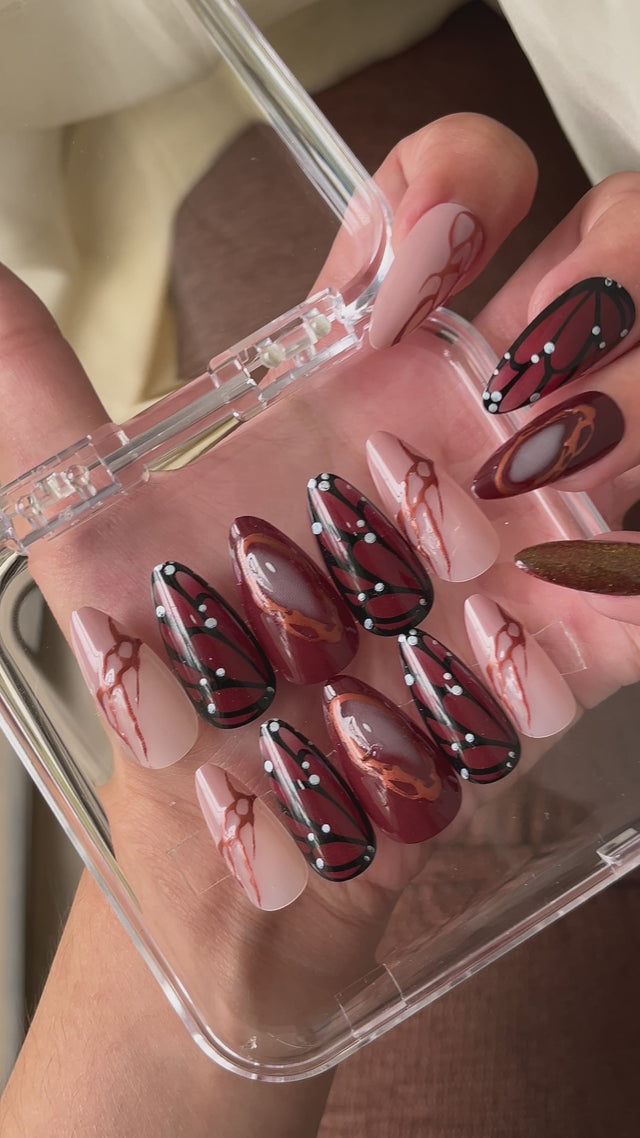 N1713 Viral Cocoa Brown Press-On Nails (24 Nails) with free nail kit