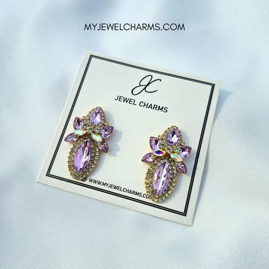 Jc 287 Light Lilac Reflector Crystal Earrings