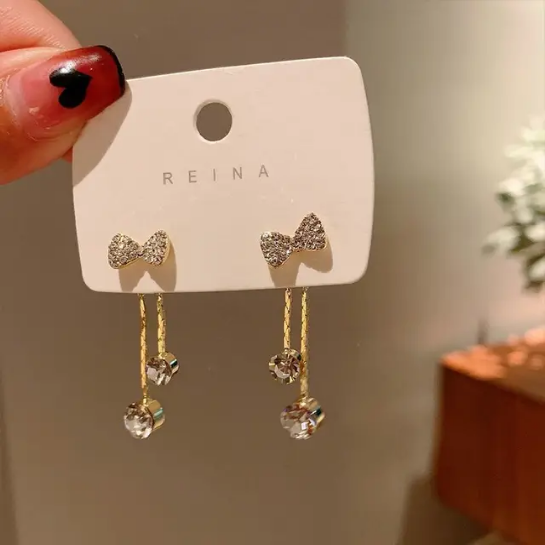 Trending Bow round drop earrings