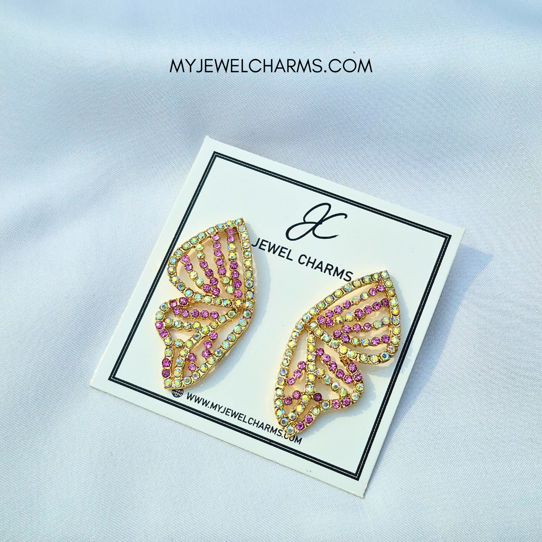 Jc 264 Multi Rhinestone Butterfly Wings