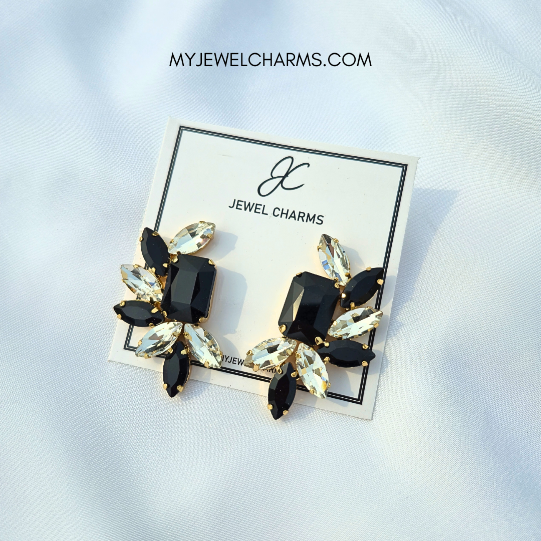 Jc 285 Black Gemstone Earrings