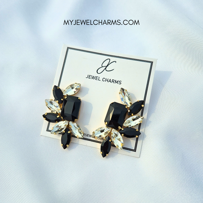 Jc 285 Black Gemstone Earrings